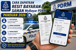 Panduan langkah demi langkah mendapatkan semula resit bayaran saman MyBayar PDRM