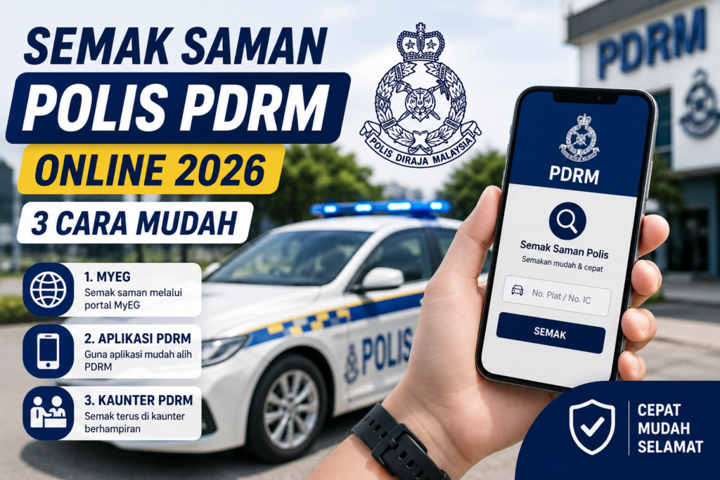 Semak Saman Polis PDRM Online 2026 — 3 Cara Mudah