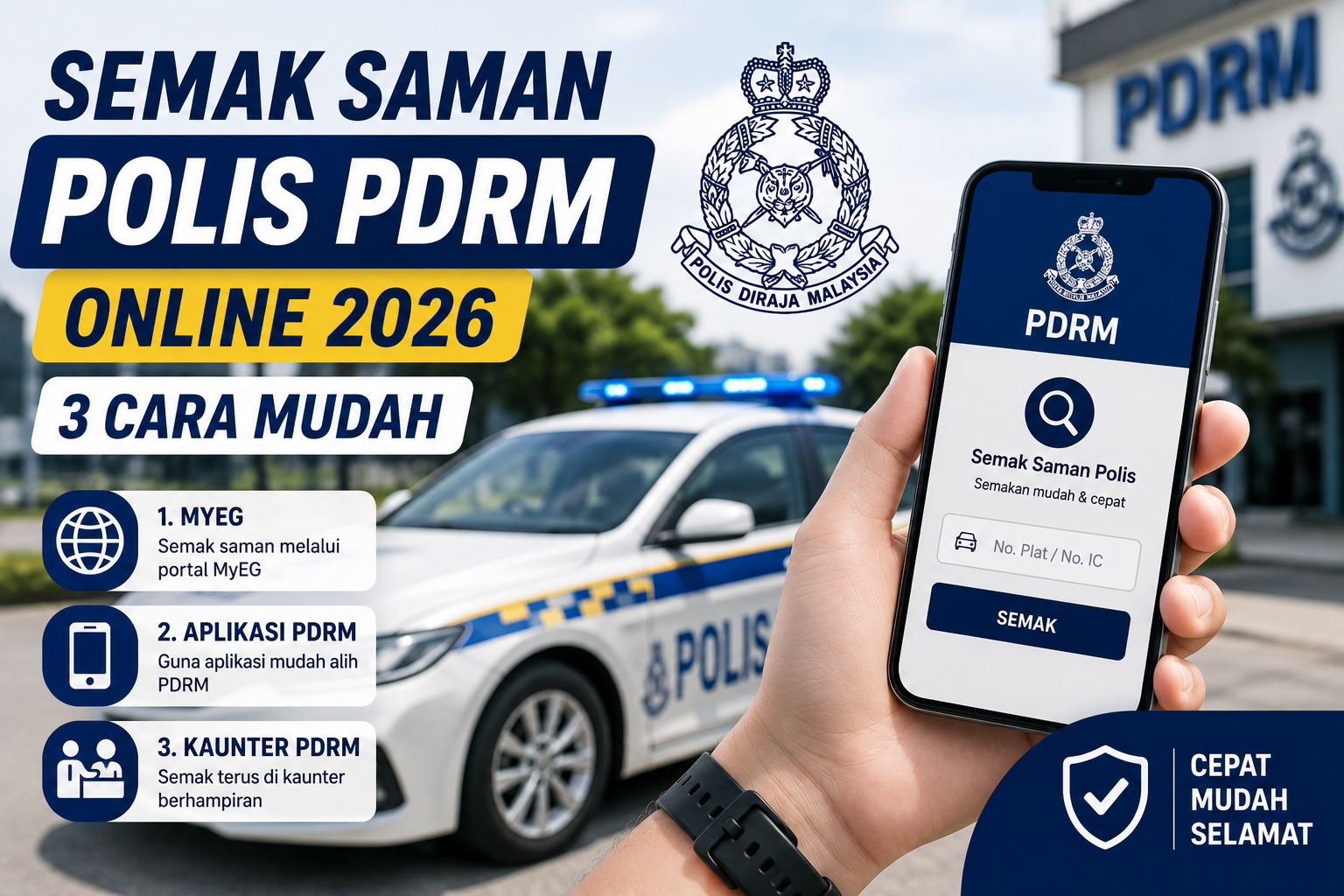 Semak Saman Polis PDRM Online 2026 — 3 Cara Mudah