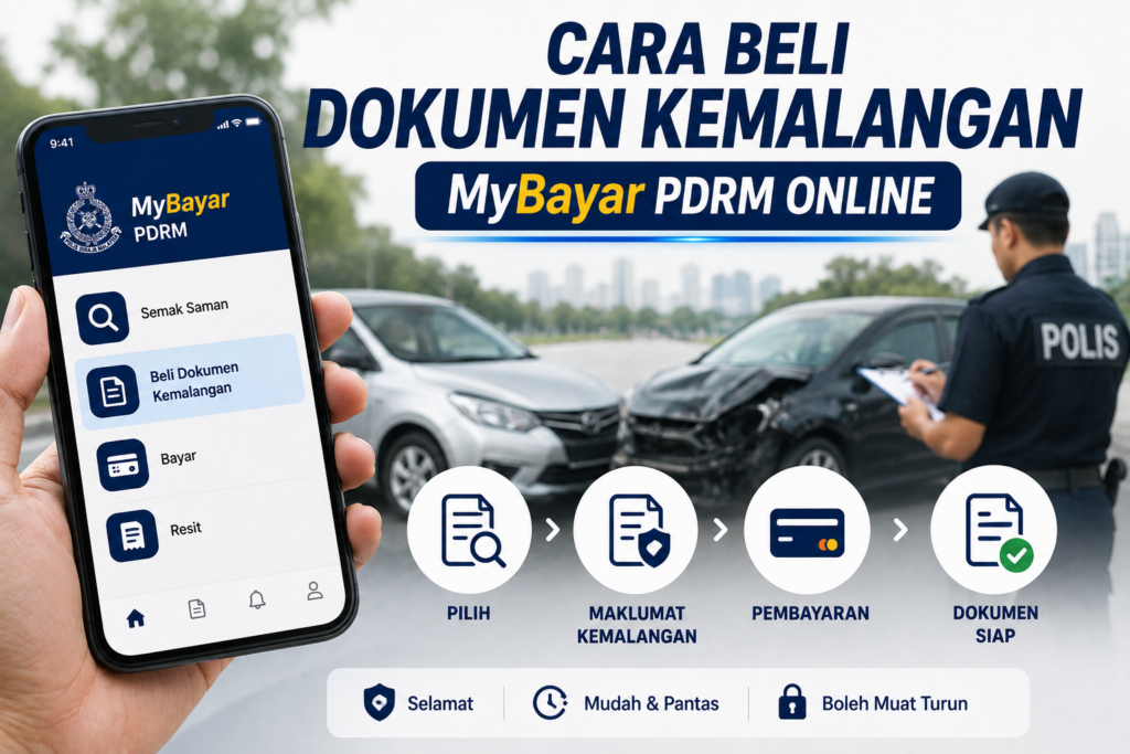 Cara Beli Dokumen Kemalangan MyBayar PDRM Online
