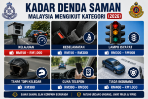 Kadar Denda Saman Malaysia Mengikut Kategori (2026)